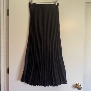 Zara Black A-Line Pleated Skirt